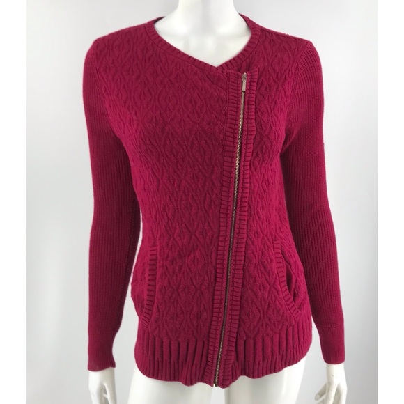 White House Black Market Sweaters - WHBM Red  Front Pockets Zippers Sweater